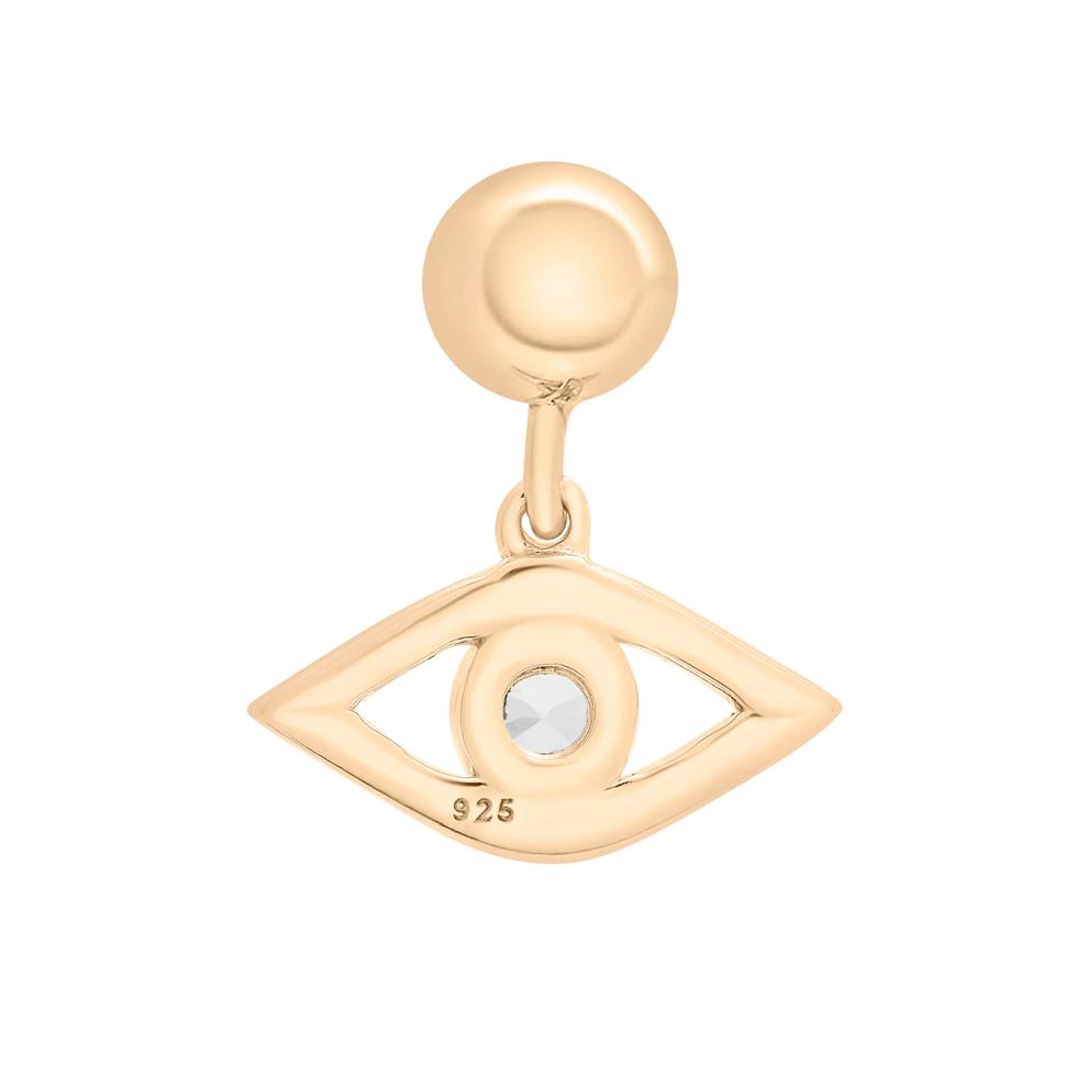 Lab-Created White Sapphire Evil Eye Bead Charm in Vermeil – Image 3 of 3