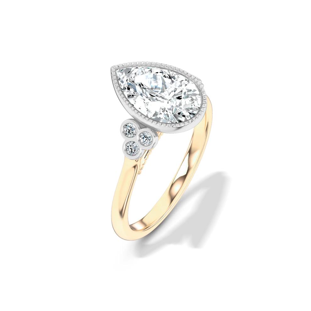 Lab Grown Diamond Milgrain Bezel Engagement Ring in 14K Yellow &amp; White Gold (2 ct. tw.) – Image 4 of 4