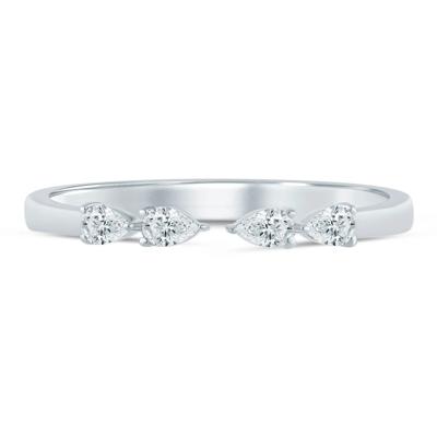 Pear-Shaped Lab Grown Diamond Open Anniversary Band in 14K Gold