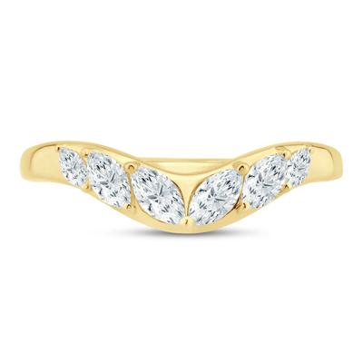 Lab Grown Diamond Marquise Contour Band in 10K Yellow Gold (1/2 ct. tw.)