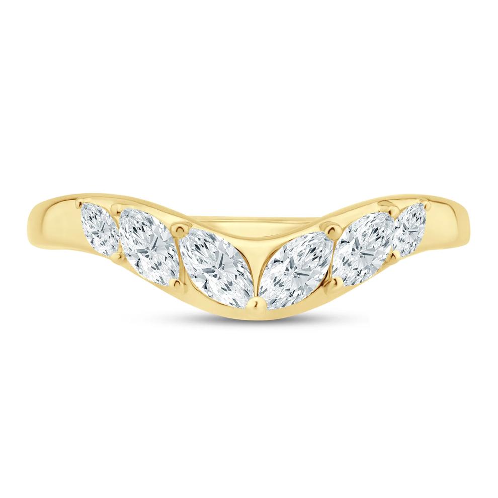 Lab Grown Diamond Marquise Contour Band in 10K Yellow Gold (1/2 ct. tw.) – Image 1 of 3