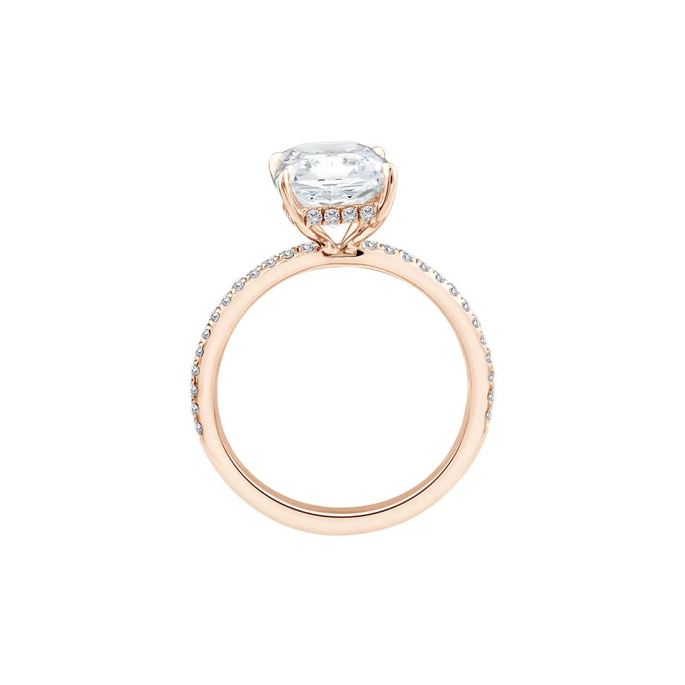 Lab Grown Diamond Radiant-Cut Engagement Ring in 14K Rose Gold (3 1/4 ct. tw.) – Image 2 of 3