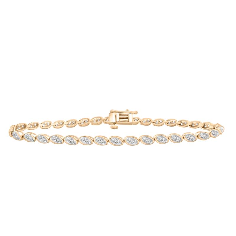 Diamond Two-Stone Tennis Bracelet in 10K Yellow Gold &#40;1 ct. tw.&#41; – Image 1 of 1
