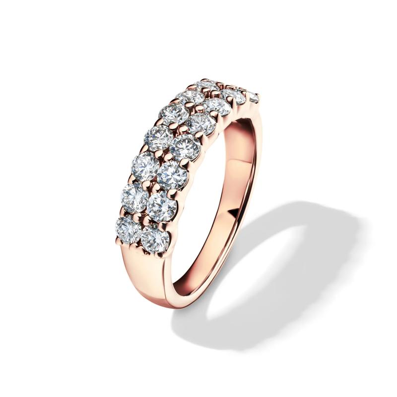 Lab Grown Diamond Double Row Anniversary Band in 10K Rose Gold &#40;1 1/2 ct. tw.&#41; – Image 4 of 4