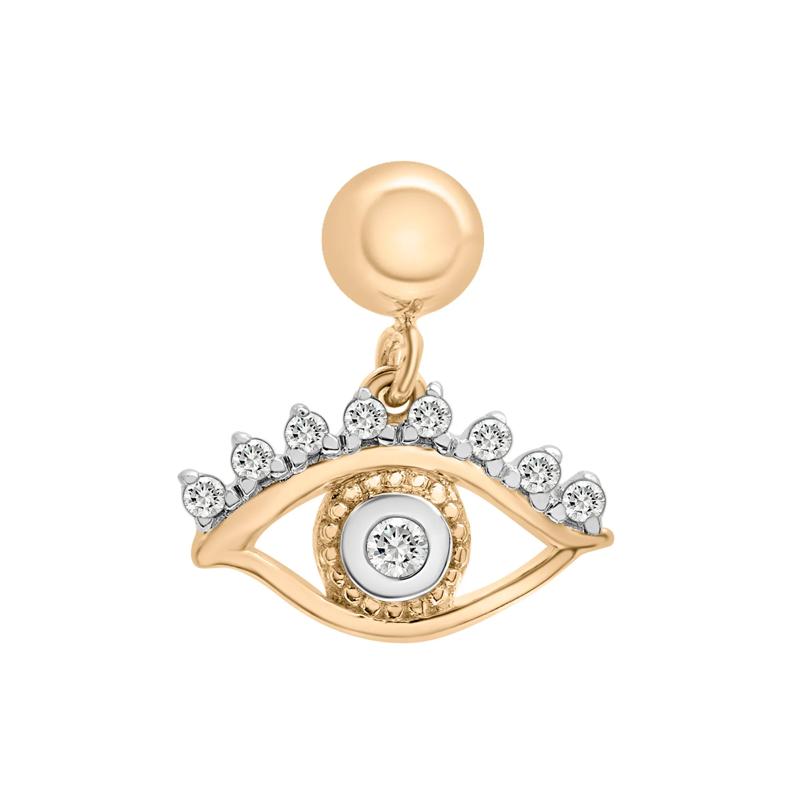 Diamond Accent Glam Eye Bead Charm in Vermeil – Image 1 of 3