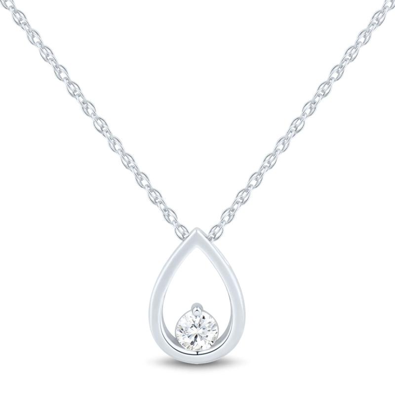 Lab Grown Diamond Open Drop Pendant in 10K White Gold &#40;1/4 ct. tw.&#41; – Image 1 of 3