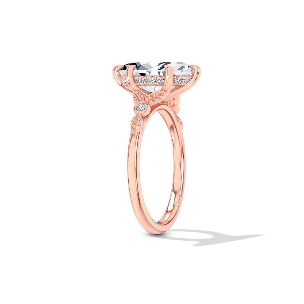 Lab Grown Diamond Marquise Center Etched-Shank Engagement Ring in 14K Rose Gold (1 5/8 ct. tw.) – Image 3 of 4