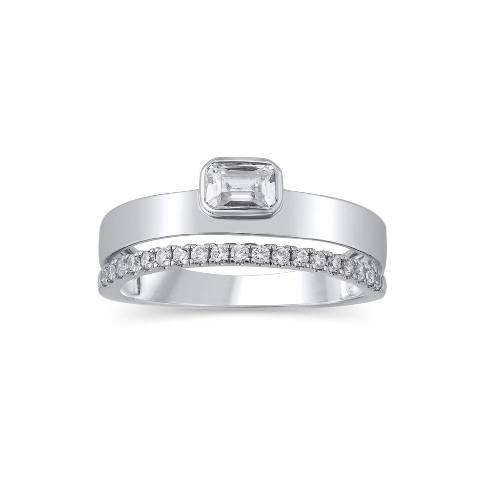 Lab Grown Diamond Multi-Row Anniversary Band in 10K White Gold (1/2 ct. tw.) – Image 1 of 3