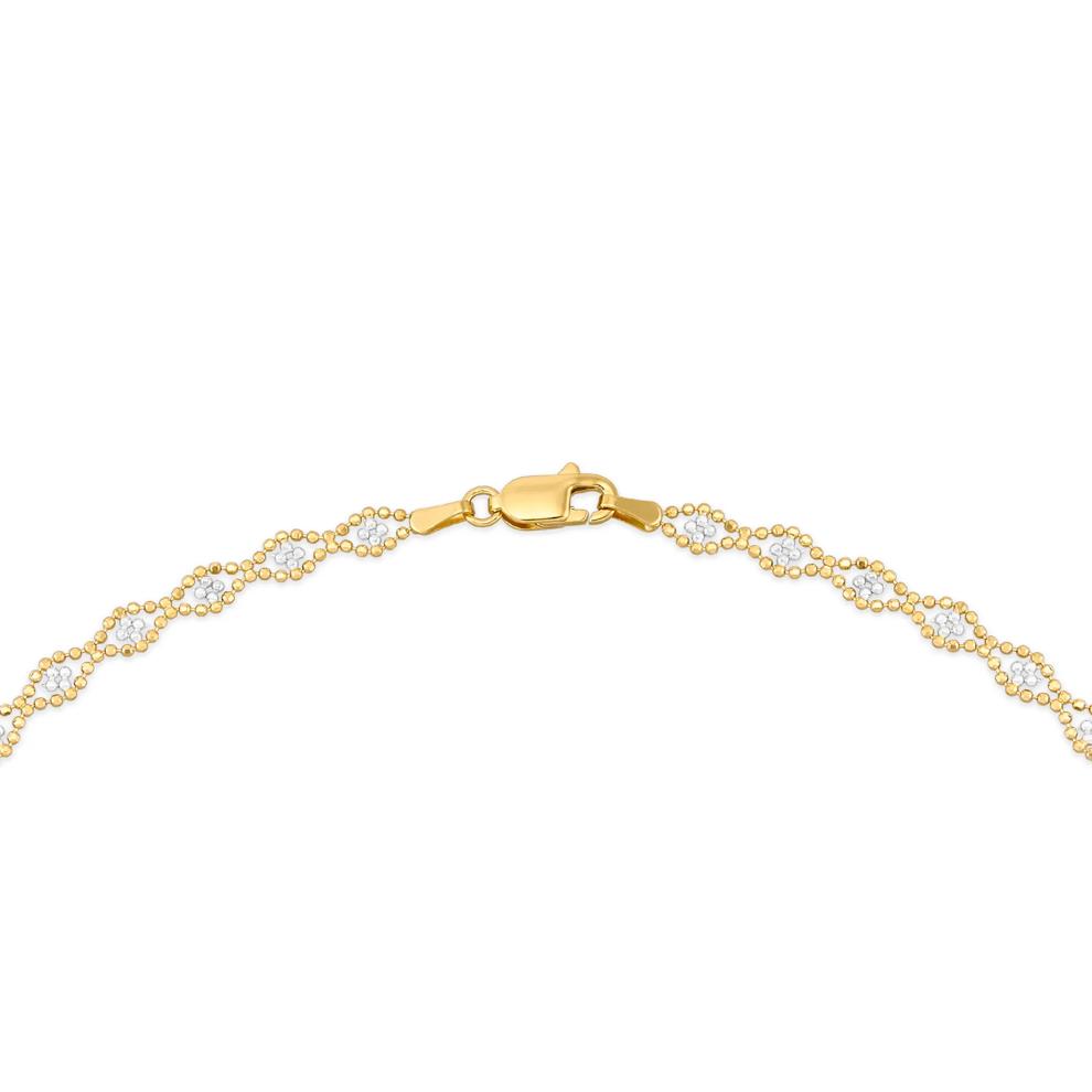 Beaded Diamond Shape Chain in 10K Yellow &amp; White Gold, 18" – Image 3 of 4