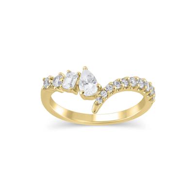Lab Grown Diamond Mixed-Shape Contour Band in 14K Yellow Gold (3/4 ct. tw.)