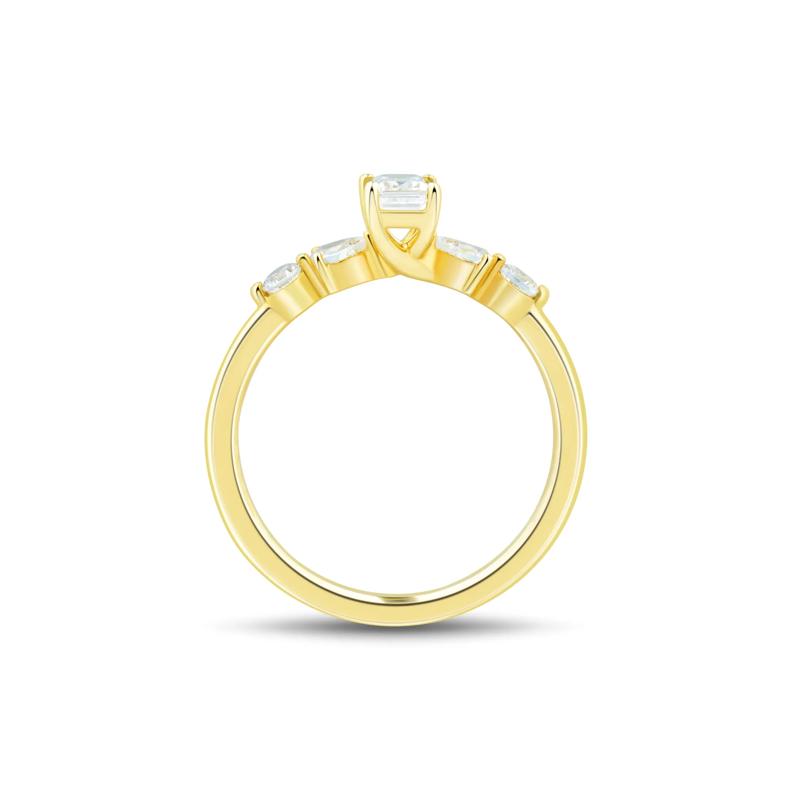 Emerald-Cut Diamond Engagement Ring in 14K Yellow Gold &#40;3/4 ct. tw.&#41; – Image 2 of 3