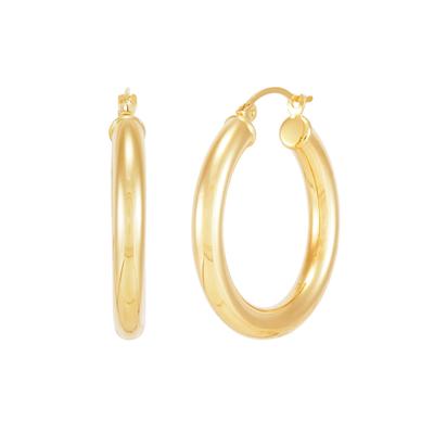 Polished Hoop Earrings in 14K Yellow Gold, 30mm