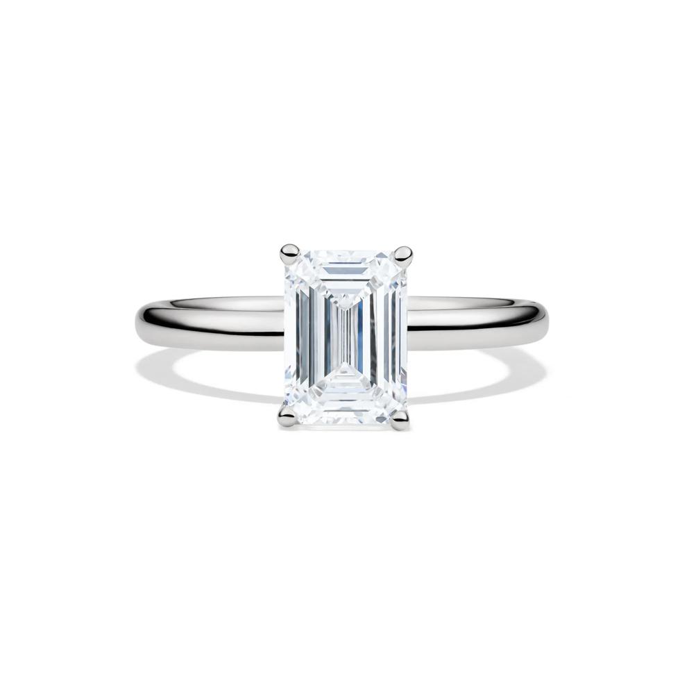 Lab Grown Diamond Emerald-Cut Solitaire Ring in Platinum (2 ct.) – Image 1 of 4