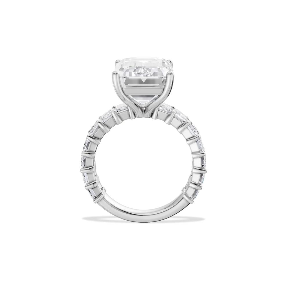 Lab Grown Diamond Emerald-Cut Center Engagement Ring in Platinum (11 1/2 ct. tw.) – Image 4 of 4