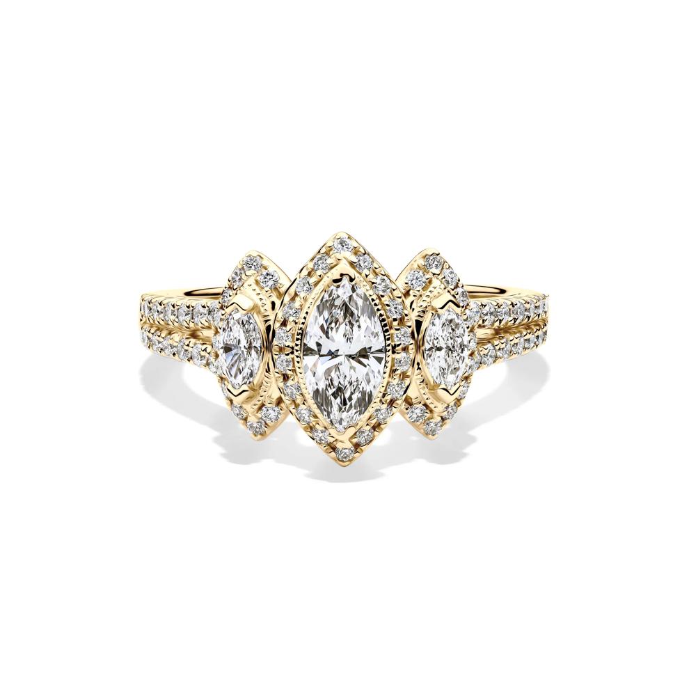 Lab Grown Diamond Marquise Engagement Ring in 10K Yellow Gold (1 ct. tw.) – Image 1 of 4