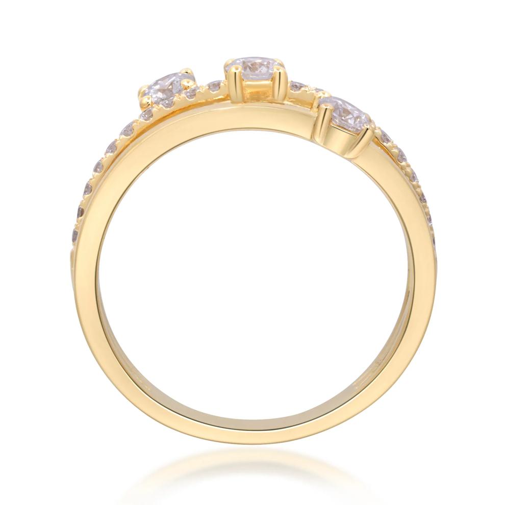 Diamond Three-Row Ring in 10K Yellow Gold (1/2 ct. tw.) – Image 5 of 5