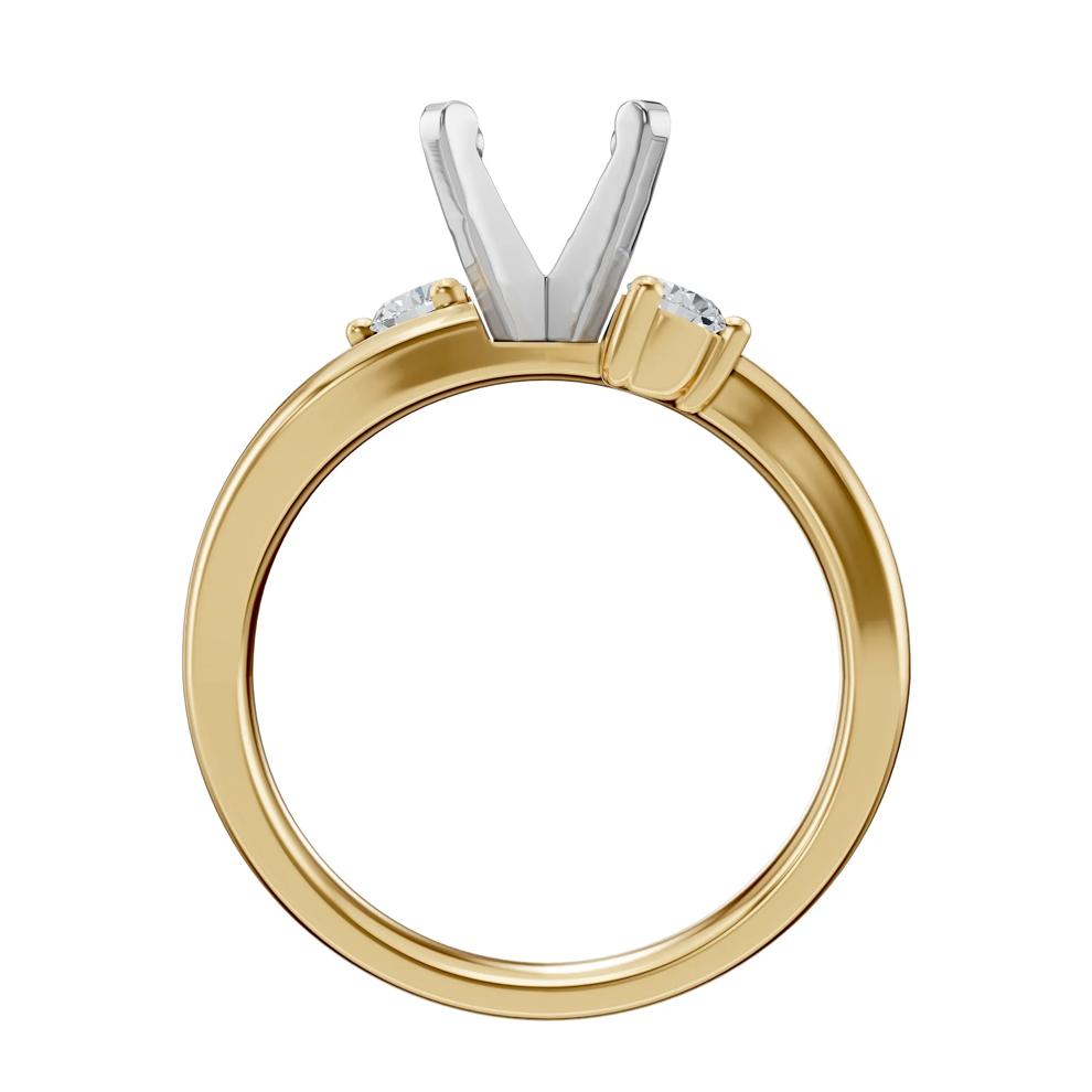 Diamond Semi-Mount Engagement Ring in 14K White and Yellow Gold (1/5 ct. tw.) – Image 4 of 6