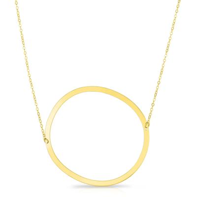 “O” Initial Necklace in 14K Yellow Gold