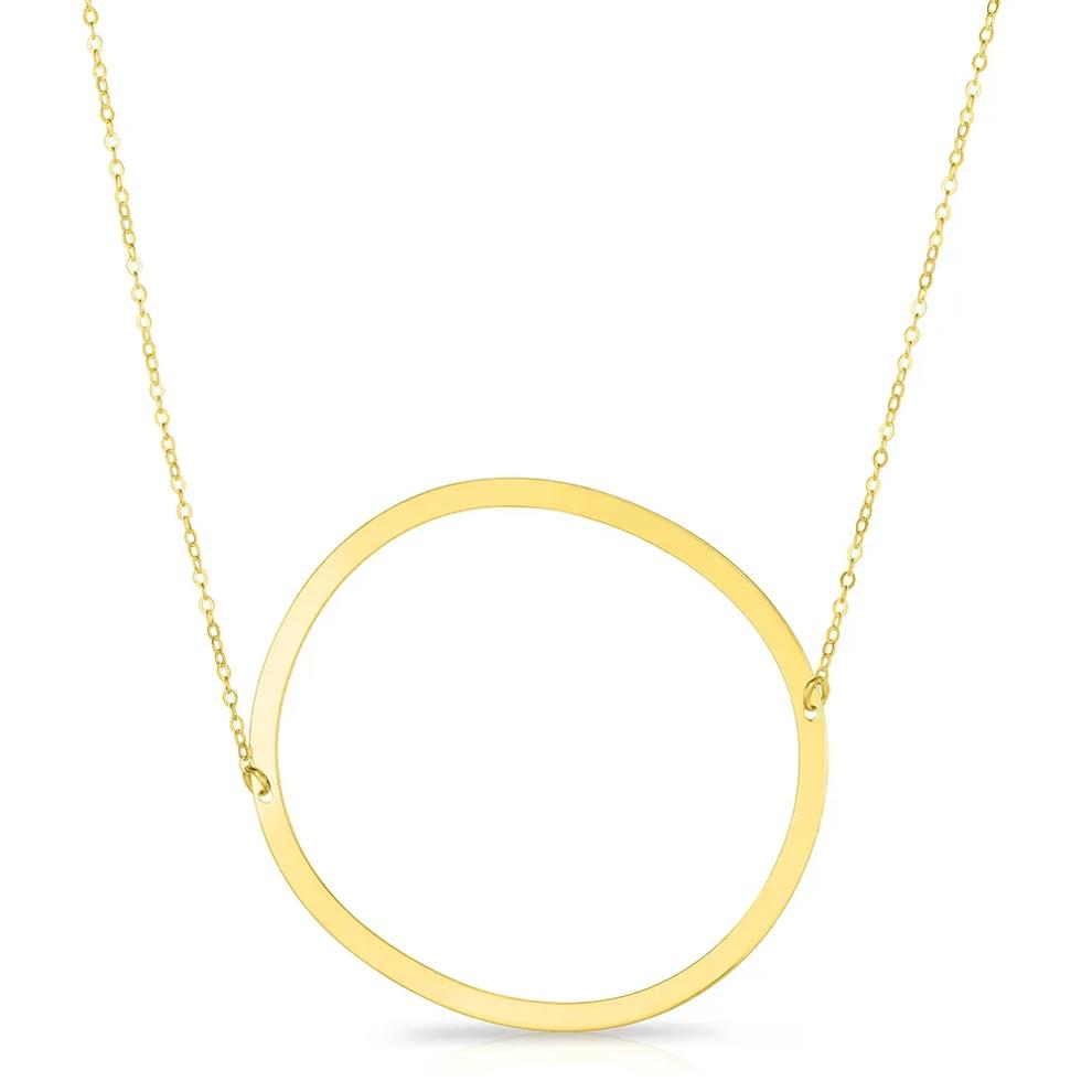&ldquo;O&rdquo; Initial Necklace in 14K Yellow Gold – Image 1 of 3