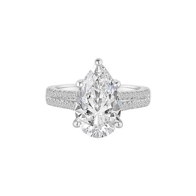 Lab Grown Diamond Pear-Shaped Engagement Ring in 14K White Gold (3 1/2 ct. tw.)