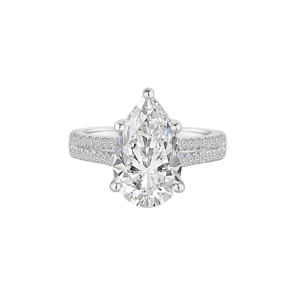 Lab Grown Diamond Pear-Shaped Engagement Ring in 14K White Gold (3 1/2 ct. tw.) – Image 1 of 4