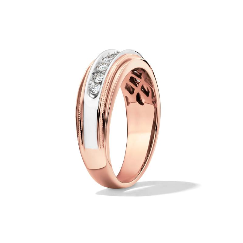 Men&rsquo;s Diamond Channel Ring in 14K Rose Gold &#40;1/2 ct. tw.&#41; – Image 3 of 4