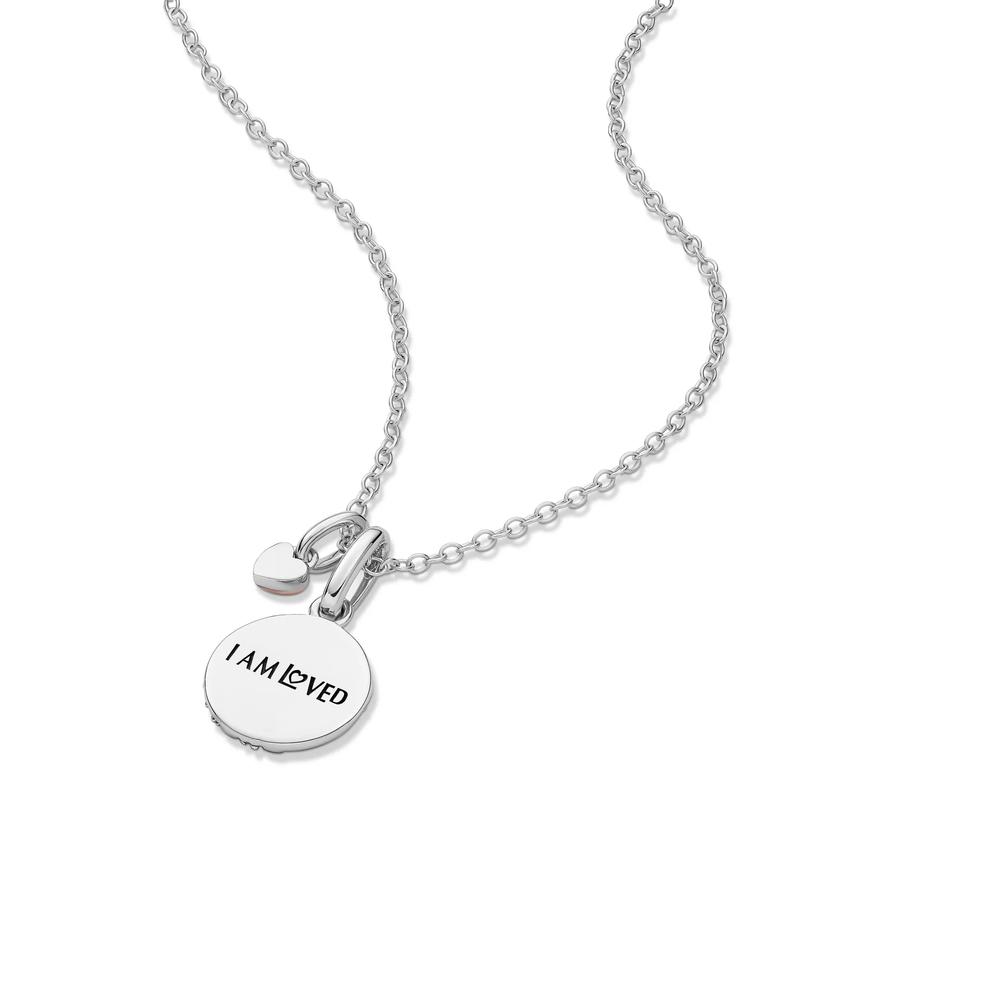 Lab Grown Diamond Accent Volleyball Pendant in Sterling Silver &amp; 10K Rose Gold – Image 5 of 5
