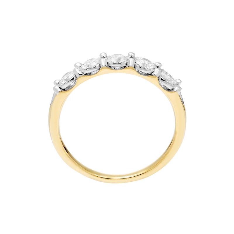 Five-Stone Diamond Wedding Band with Illusion Settings in 10K Yellow Gold &#40;1/2 ct. tw.&#41; – Image 3 of 3