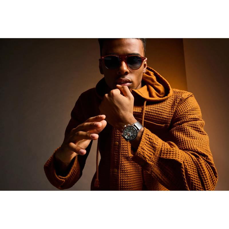 Men&#39;s Star Wars Rebel Starfighter Watch in Black Leather and Stainless Steel, 44MM – Image 4 of 5