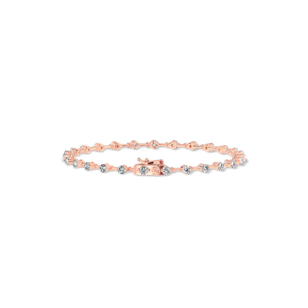 Lab Grown Diamond Sticks &amp; Stones Bracelet in 10K Rose &amp; White Gold (1 1/4 ct. tw.) – Image 2 of 2