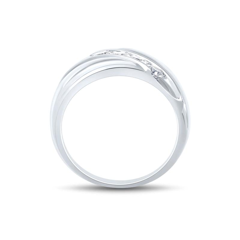 Men&#39;s Lab Grown Diamond 5-Stone Band in 10K White Gold &#40;1 ct. tw.&#41; – Image 2 of 3