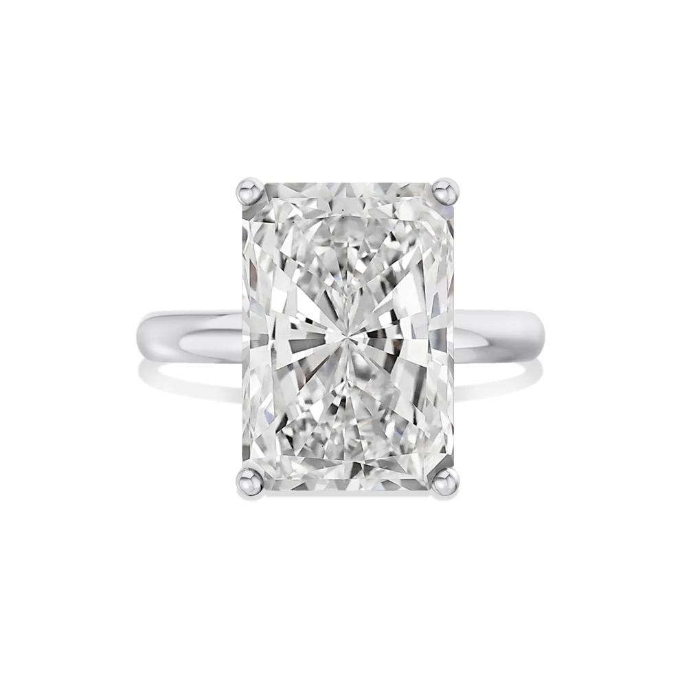 Lab Grown Diamond Radiant-Cut Solitaire Ring in 14K White Gold (7 ct.) – Image 1 of 4