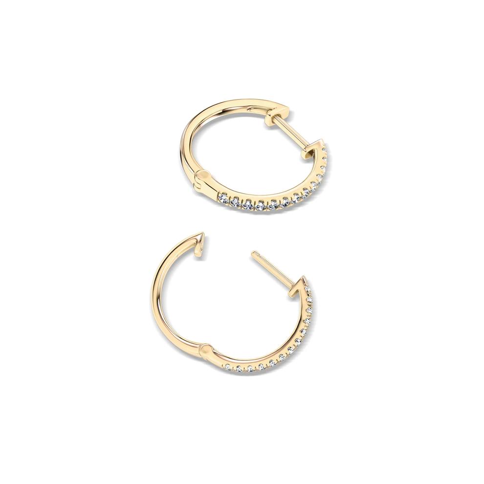 Lab Grown Diamond Hinged-Back Hoop Earrings in 10K Yellow Gold (1/4 ct. tw.) – Image 2 of 2