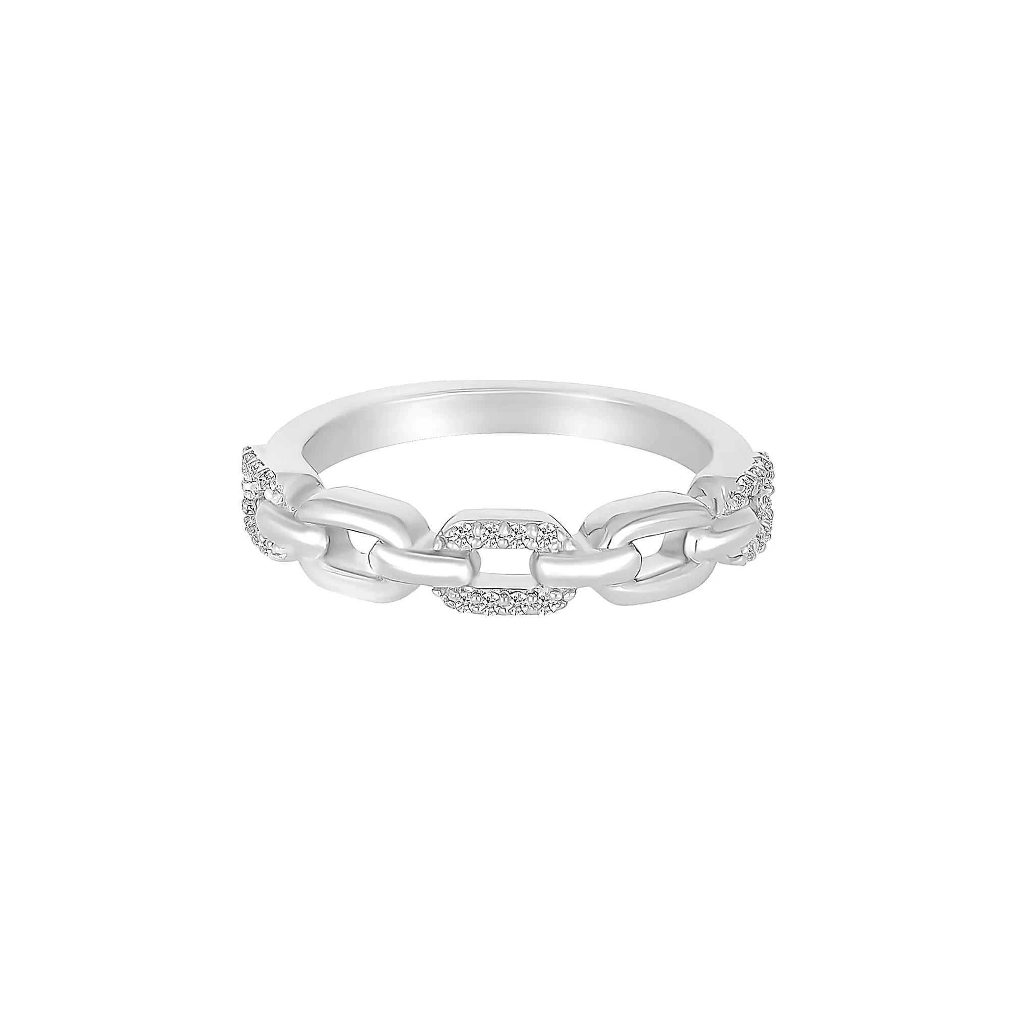 Diamond Chain Link Band in Sterling Silver (1/8 ct. tw.)