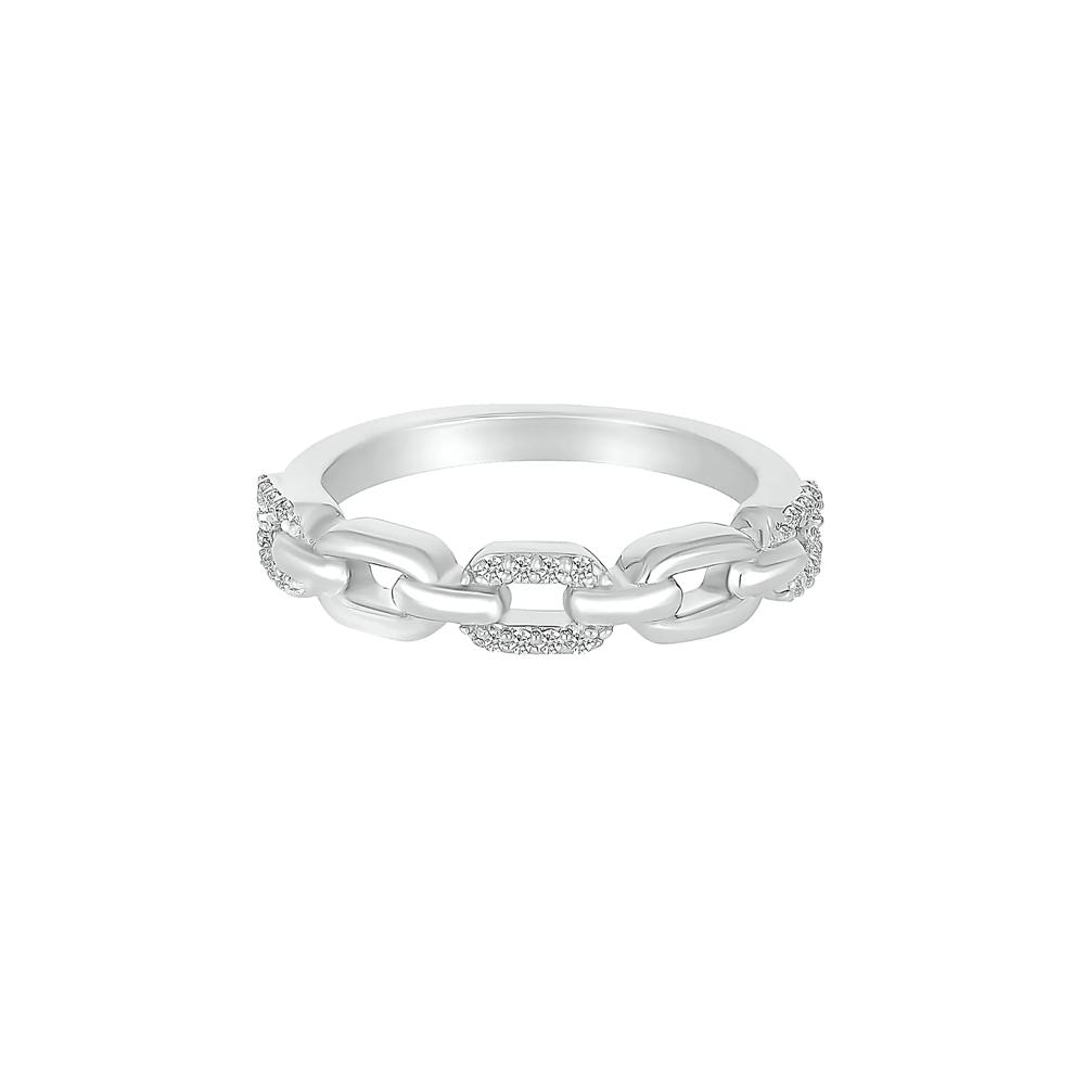 Diamond Chain Link Band in Sterling Silver (1/8 ct. tw.) – Image 1 of 5