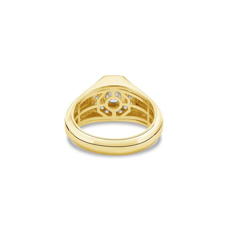 Men&#39;s Octagonal Diamond Ring in 14K Yellow Gold – Image 4 of 4