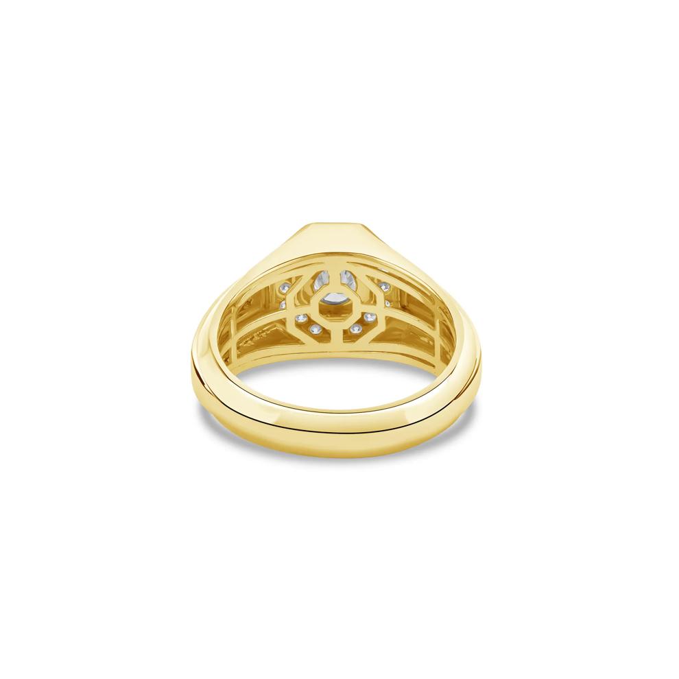 Men's Octagonal Diamond Ring in 14K Yellow Gold – Image 4 of 4