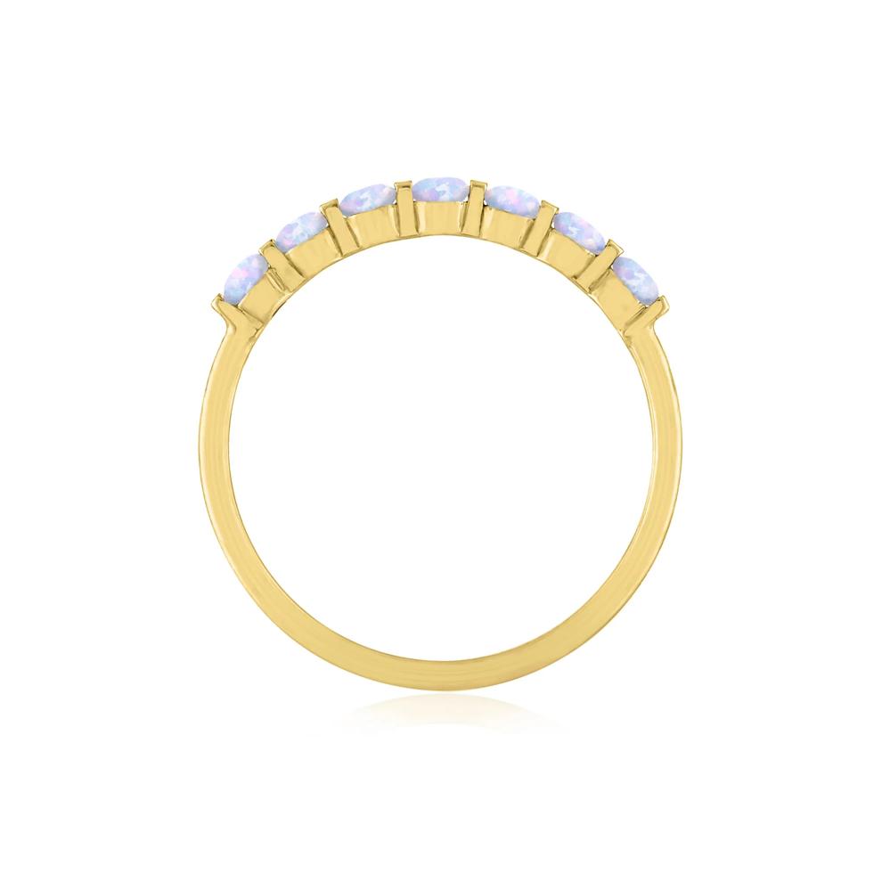 Lab-Created Opal Shared-Prong Band in 10K Yellow Gold – Image 2 of 3