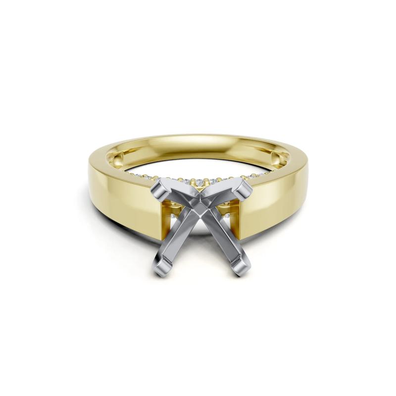 Lab Grown Diamond Semi-Mount Engagement Ring in 14K Yellow Gold &#40;1/10 ct. tw.&#41; – Image 2 of 6