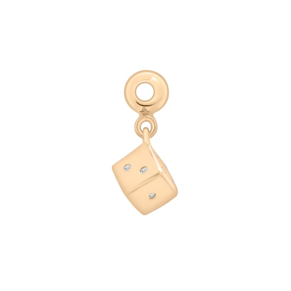 Diamond Accent Dice Bead Charm in Vermeil – Image 2 of 3