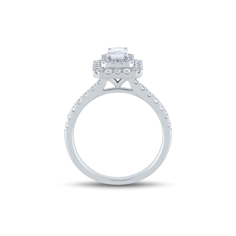 1 ct. tw. Diamond Emerald-Cut Double Halo Engagement Ring in 14K White Gold – Image 2 of 4