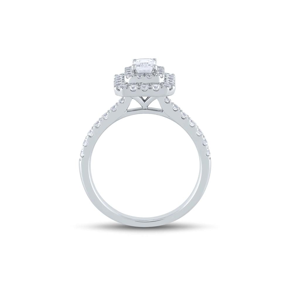 1 ct. tw. Diamond Emerald-Cut Double Halo Engagement Ring in 14K White Gold – Image 2 of 4