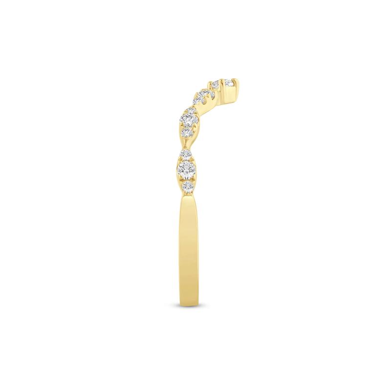 Faux Marquise Diamond Chevron Band in 14K Yellow Gold &#40;1/4 ct. tw.&#41; – Image 3 of 3