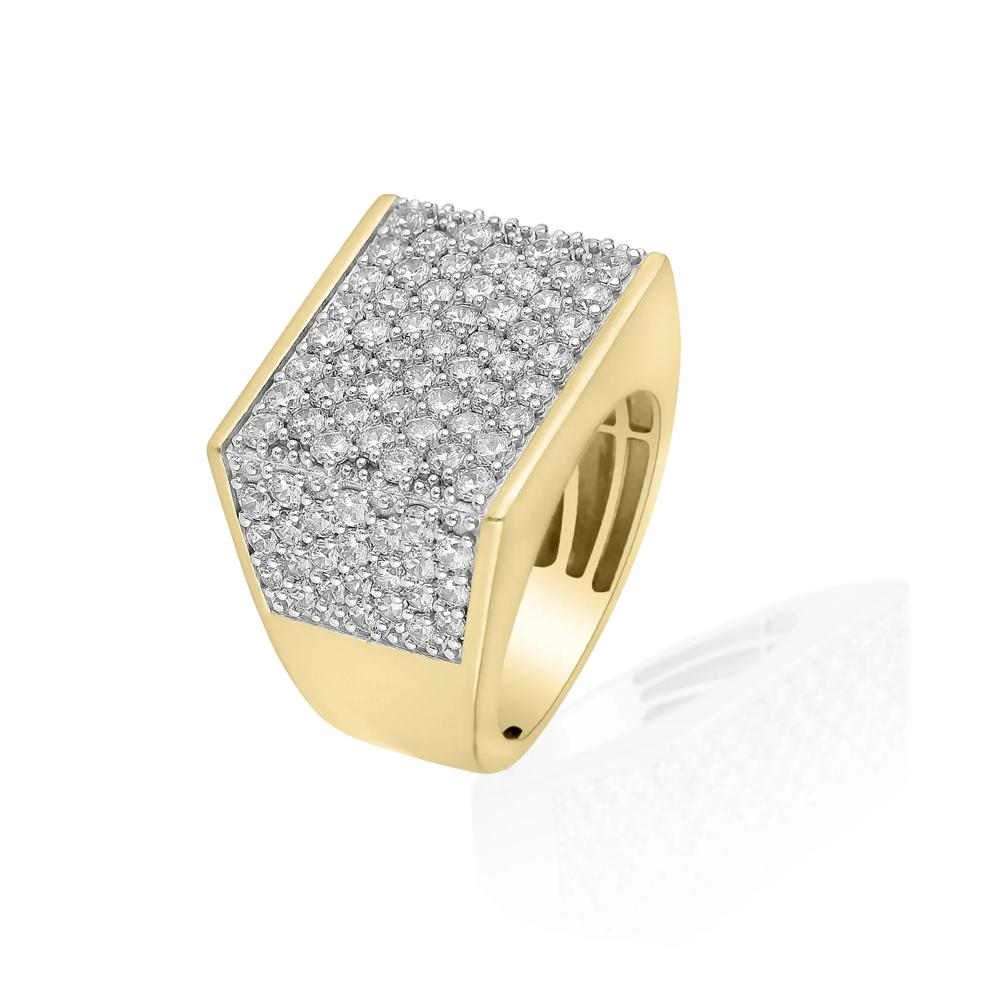 Men's Diamond Multi-Row Band in 10K Yellow Gold (4 ct. tw.) – Image 4 of 4