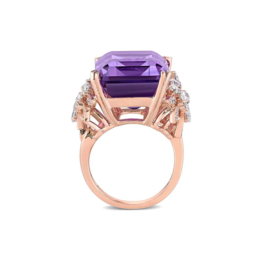 Amethyst and Diamond Ring in 14K Rose Gold (1 3/4 ct. tw.) – Image 2 of 7