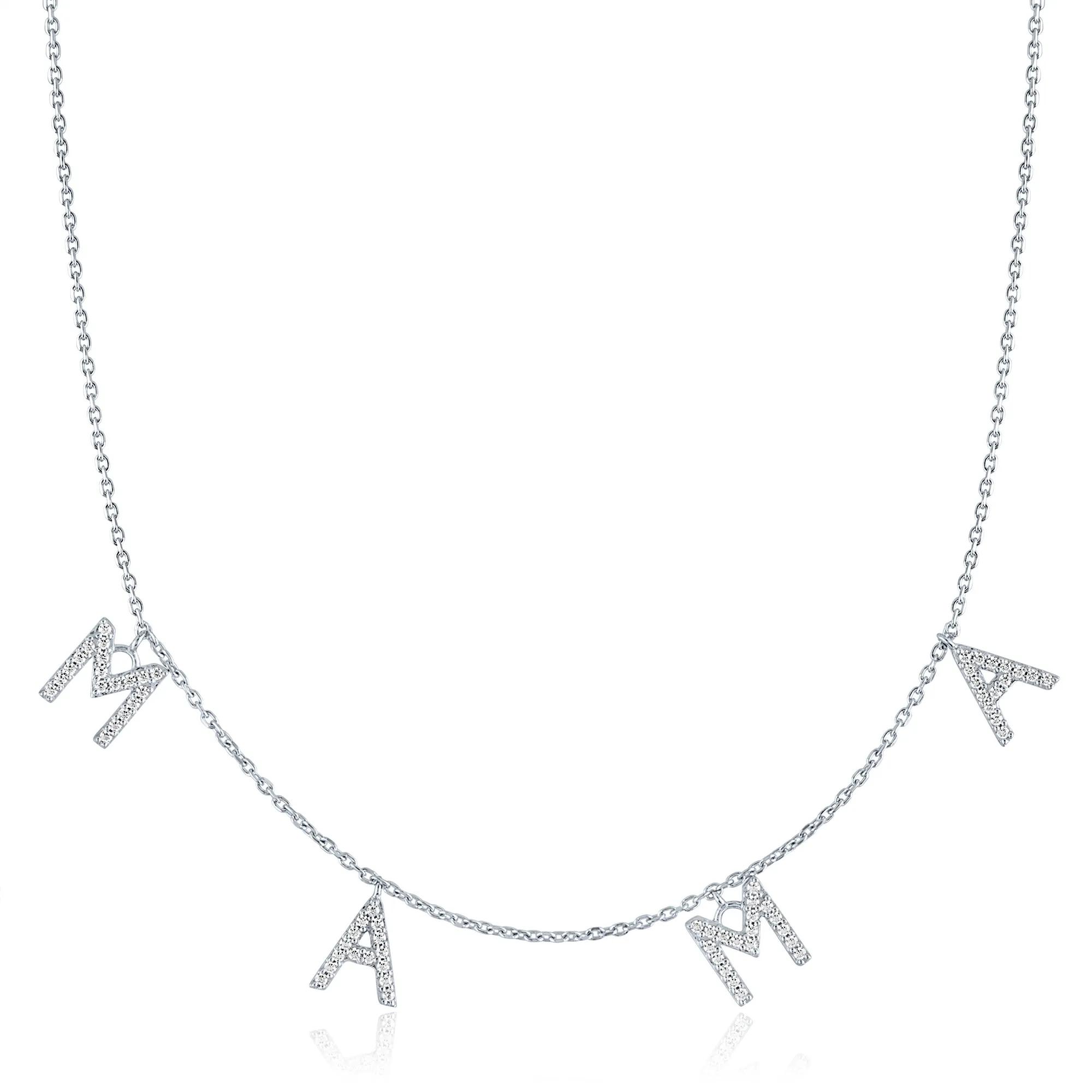 Diamond Mama Necklace in Sterling Silver