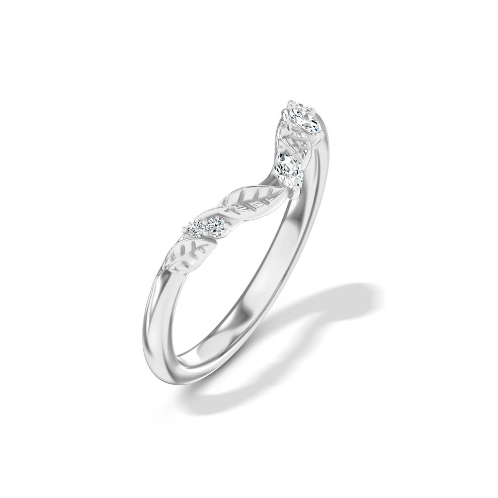Lab Grown Diamond Asymmetric Nature Contour Band in 14K White Gold (1/10 ct. tw.) – Image 4 of 4