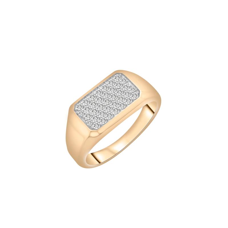 Men's Diamond Five-Row Ring in 10K Yellow Gold (1/2 ct. tw.) – Image 5 of 5