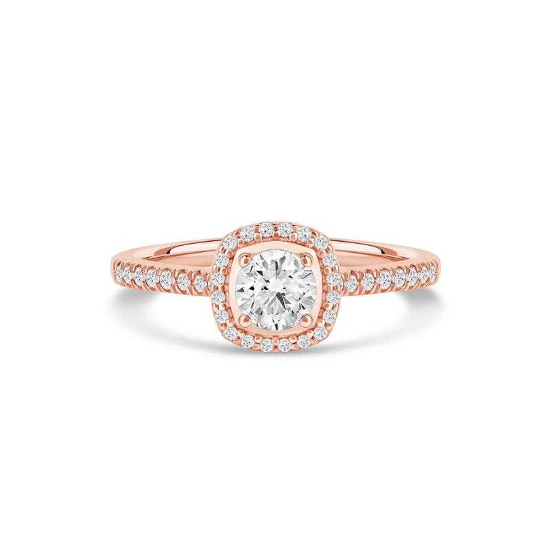 Diamond Halo Engagement Ring in 14K Rose Gold &#40;3/4 ct. tw.&#41; – Image 1 of 4