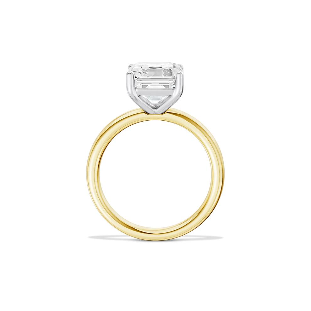 Lab Grown Diamond Asscher Cut Solitaire Ring in 14K Yellow and White Gold (3 ct. tw.) – Image 4 of 4